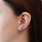 Sada šperků s krystaly Swarovski náušnice,řetízek a přívěsek modrá kytička 39173.3 [1]