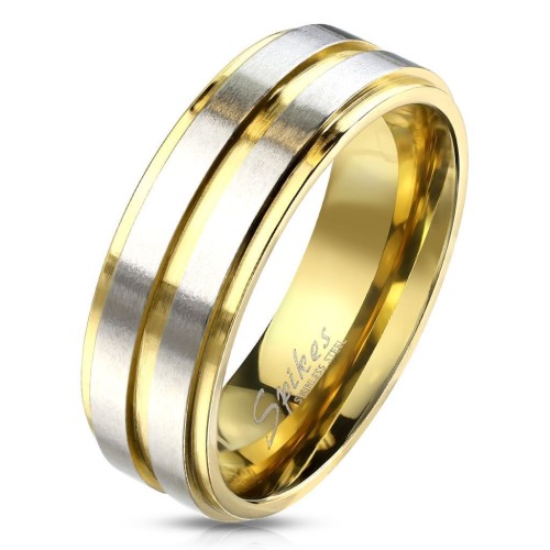 OPR1764 Dámský snubní ocelový prsten s pruhy (55)
