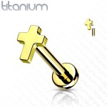 Piercing do brady - labreta TITAN 1,2 x 6 mm, kříž [0]