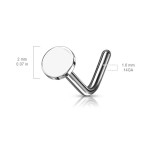 Zahnutý piercing do nosu placka (růžové zlato)