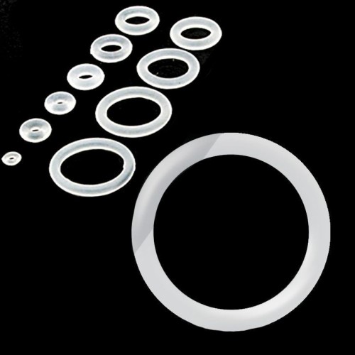 Piercing - náhradní průhledná gumička na plug (8 mm)