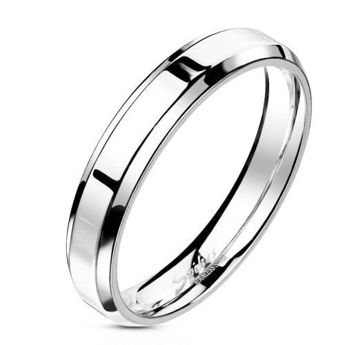 Ocelový prsten lesklý, šíře 4 mm (62)