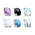 Náhradní kamínek opál k labretě, průměr 4 mm (tyrkys)