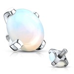 Náhradní kamínek opál k labretě, průměr 4 mm (tyrkys)