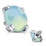 Náhradní kamínek opál k labretě, průměr 4 mm (tyrkys)