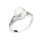 Stříbrný prsten s bílou říční perlou 25003.1 [0]