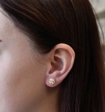 Stříbrné náušnice pecka s krystaly Swarovski zlaté kulaté 31336.5 gold