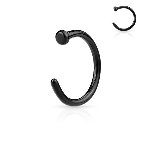 Piercing do nosu - kruh černý (0,8 x 10 mm)