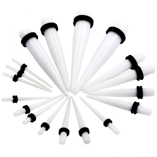 Akrylátový roztahovák do ucha bílý (19 mm)