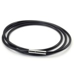 Kaučuková šňůrka na krk černá tl. 3 mm (45 cm)