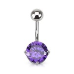 Piercing do pupíku, kámen 7 mm (tmavě modrá)