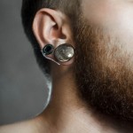 Plug do ucha - zlatý obsidián (22 mm)