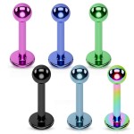 Piercing do brady - labreta (černá, 1,6 x 8 x 3 mm)