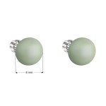 Stříbrné náušnice pecka s perlou Swarovski zelené kulaté 31142.3 pastel green [1]
