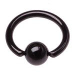 Piercing - kruh černý (1,2 x 13 mm, kulička 4 mm) [0]