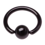 Piercing - kruh černý (1,2 x 10 mm, kulička 4 mm)