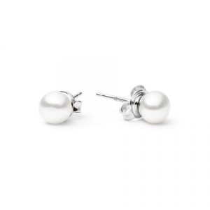Perlové náušnice – bílé přírodní perly 5,5-6 mm