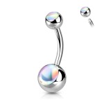 Piercing do pupíku - banánek (bílá)