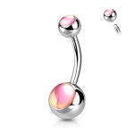 Piercing do pupíku - banánek (bílá)