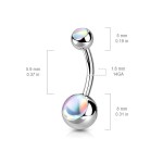 Piercing do pupíku - banánek (bílá)