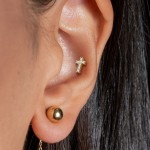 Labreta / cartilage piercing - křížek (1,2 x 6 mm) [4]