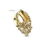 Zlacený tunel do ucha s ornamenty (14 mm)