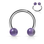 Piercing - podkova s vnitřním závitem (howlit)