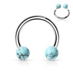 Piercing - podkova s vnitřním závitem (howlit)