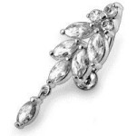 Stříbrný piercing do pupíku (růžová)
