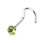 Stříbrný piercing do nosu - zirkon 3mm (čirá)