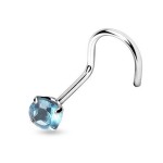 Stříbrný piercing do nosu - zirkon 3mm (čirá)