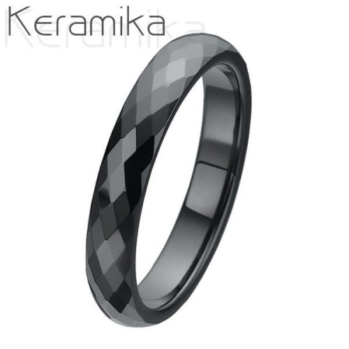 Keramický prsten černý, šíře 4 mm (70)