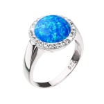 Stříbrný prsten se syntetickým opálem a krystaly Preciosa modrý 35060.1 [0]