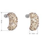 Stříbrné náušnice visací s krystaly Swarovski zlatý půlkruh 31164.5