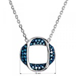 Stříbrný náhrdelník s krystaly Swarovski modrý kulatý 32016.5 [3]