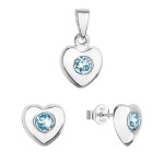 Sada šperků s krystaly Swarovski náušnice a přívěsek modré srdce 39176.3 [0]