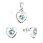 Sada šperků s krystaly Swarovski náušnice a přívěsek modré srdce 39176.3 [1]