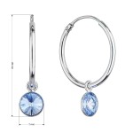 Stříbrné náušnice kruhy s modrým Swarovski krystalem 31309.3 lt. sapphire [1]