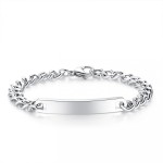 Ocelový náramek s destičkou