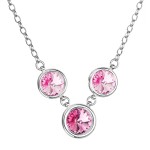 Stříbrný náhrdelník se Swarovski krystaly růžový kulatý 32033.3 rose [0]