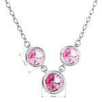 Stříbrný náhrdelník se Swarovski krystaly růžový kulatý 32033.3 rose [1]