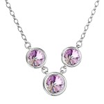 Stříbrný náhrdelník se Swarovski krystaly fialový kulatý 32033.5 vitrail light [0]