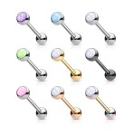 Piercing do jazyku zelený