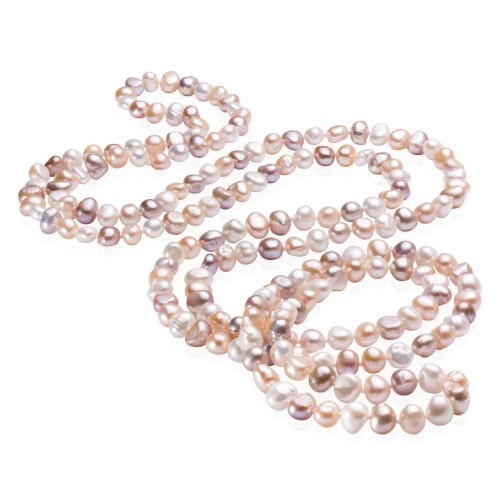 Stříbrný náhrdelník s nepravidelnými říčními perlami