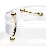 Zlatý piercing do obočí, Au 585/1000 (0,45 g, 1,2 x 10 mm)