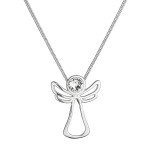 Stříbrný náhrdelník anděl se Swarovski krystalem 32080.1 bílý  [0]