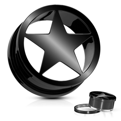Černý šroubovací ocelový tunel hvězda (19 mm)