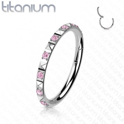 Segment kruh - helix / cartilage / tragus piercing TITAN (růžová)