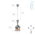 Těhotenský piercing do pupíku - slon