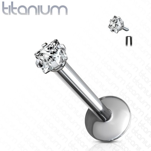 Piercing do brady - labreta titan čtverec (1,2 x 6 mm)